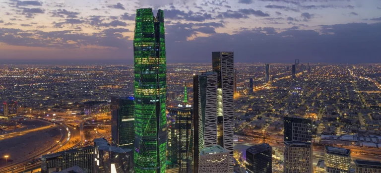 Nakheel- Illuminated Skyscrapers Night View