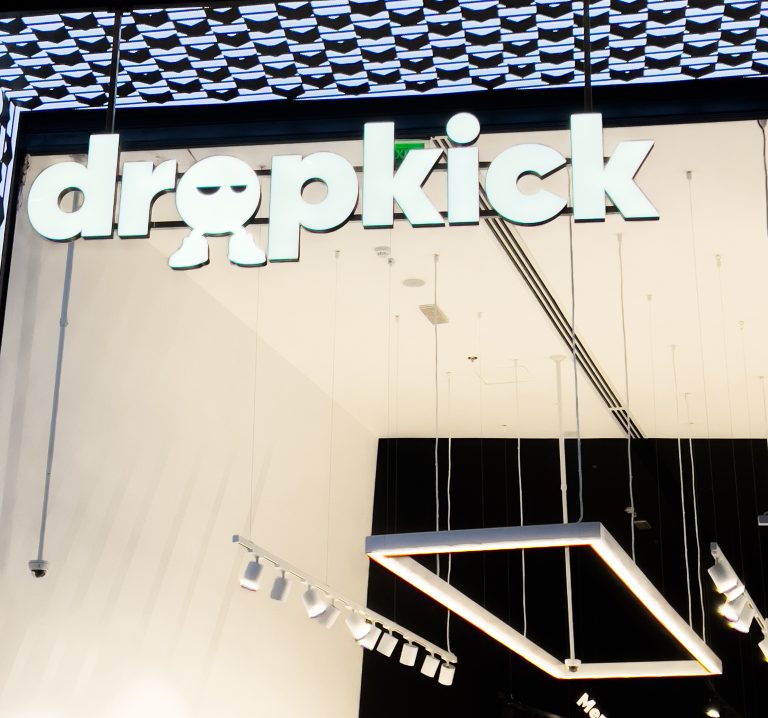 Dropkick D5- Store Entrance Suspended Chevron RGB Lighting