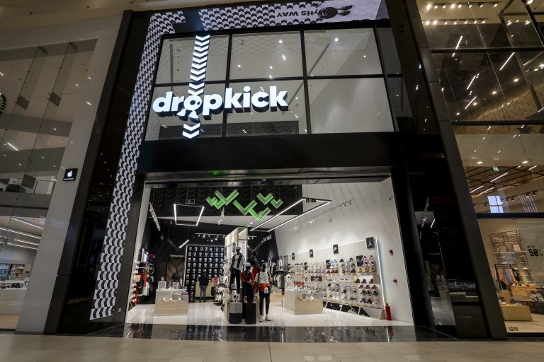 Dropkick- Storefront Entrance Featuring LED Screen Tubes.